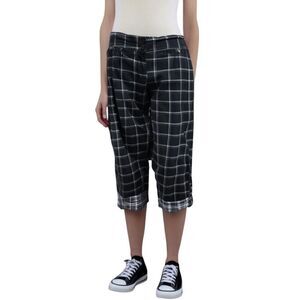 Hailee Black and White Plaid Capri Pants Size M